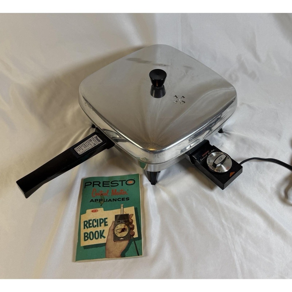 Vtg. Presto Control Master Automatic Electric Fry Pan Model SS-32, Tested Works